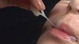 sucking cumshot asian facial oral