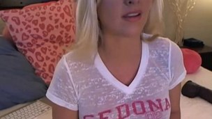 AZ blonde mean princess laughing at petite weewee sph