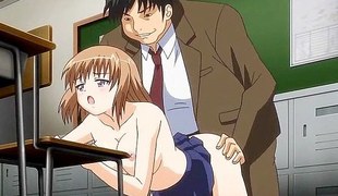 Teacher copulates sexy anime partisan